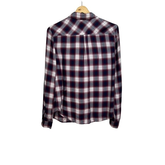 PAIGE Blue & Red Plaid Button Down Shirt Size Small - Picture 3 of 12